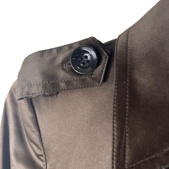 ZARA BASIC Chocolate Brown Double-Breasted Belted Trench Coat | Women’s M - Picture 8 of 14